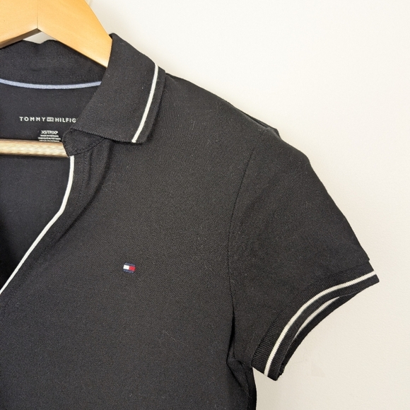 TOMMY HILFIGER BLACK SHIRT DRESS SIZE X SMALL - Picture 3 of 4